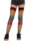 LEG-9994 / RAINBOW THIGH HIGHS WITH FISHNET OVERLAY MULTICOLOR