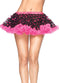 LEG-A1702 / CHIFFON MINI PETTICOAT W FLOCKED POLKA DOTS BLACK WHITE