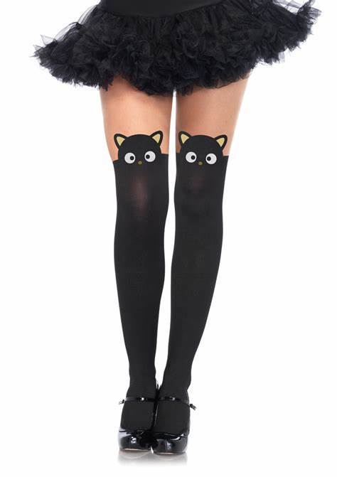 LEG-HK7953 / CHOCOCAT SPANDEX OPAQUE WITH SHEER THIGH ACCENT