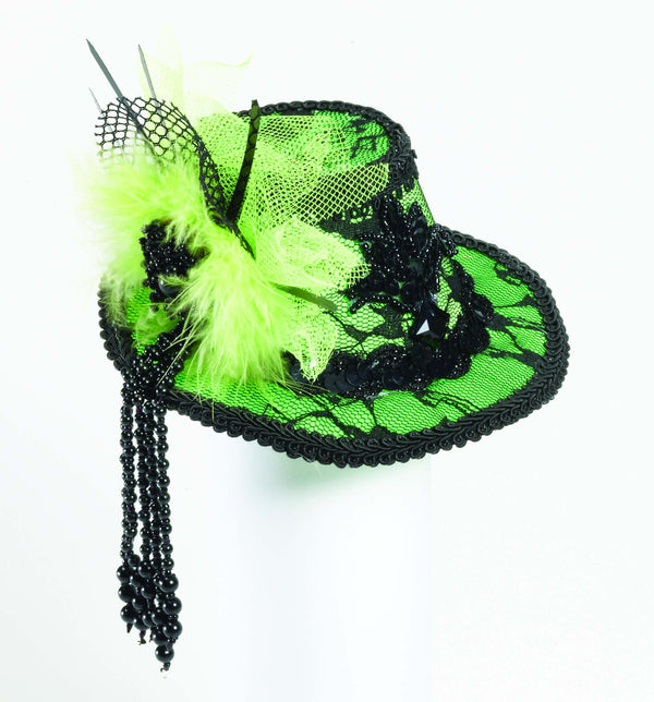 FOR-68859 / MINI LACE FEDORA HAIR CLIP-GRN