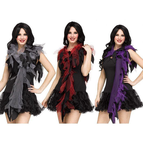 FW-90556 / 72" GOTHIC SCARF BLACK RED