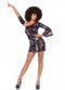 LEG-85588 / 2PC DISCO CHICK DRESS AND SLEEVE MULTICOLOR