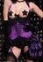LEG-86512 / SATIN UNDERWIRE CUPLESS CORSET W SIDE ZIPPER,FRINGE TRIM MEDIUM PURPLE BLACK