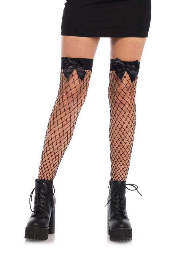 FENCE NET BOW TOP THIGH HIGHS