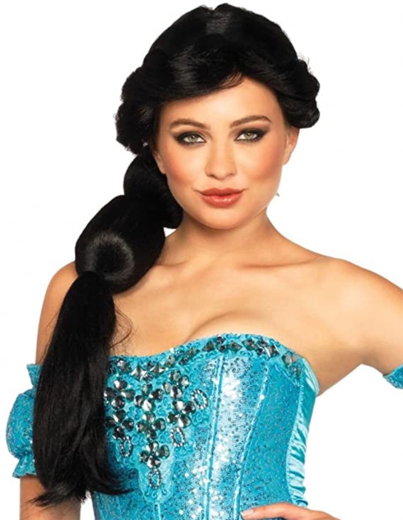 LEG-A2675 / JASMINE WIG WITH RIBBON DETAIL O S BLACK