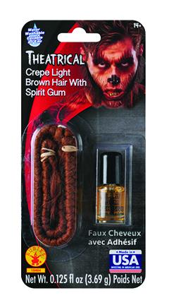 RUB-18484 / LT BRN HAIR W SPIRIT GUM